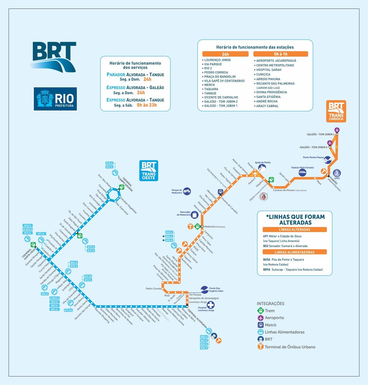 Rio brt zemljevid