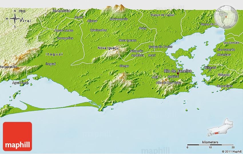 geografski zemljevid Rio