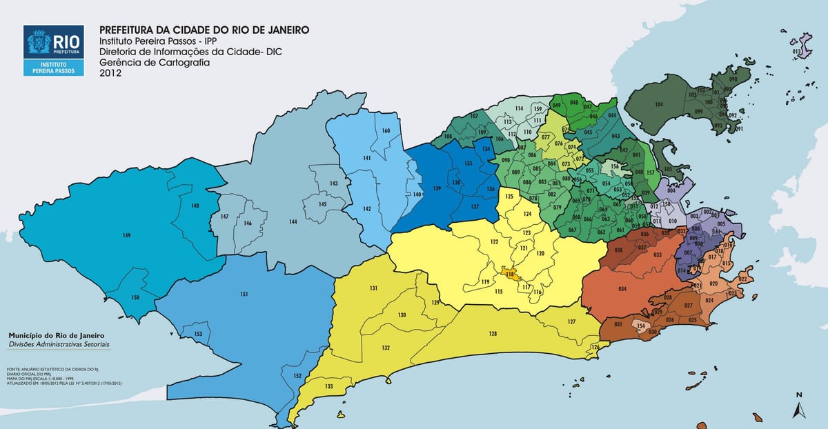Rio de Janeiru okrožju zemljevid