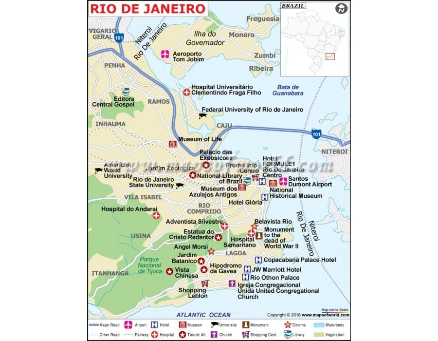 Rio de Janeiru trgovina zemljevid