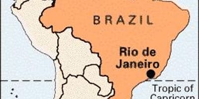 Rio de Janeiru v braziliji zemljevid
