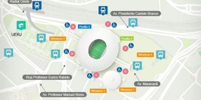 Rio de Janeiru stadion zemljevid