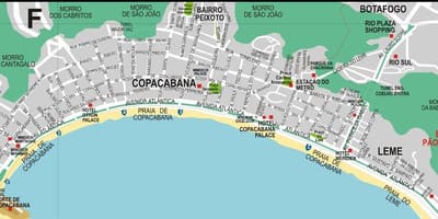 Copacabana Rio de Janeiru zemljevid